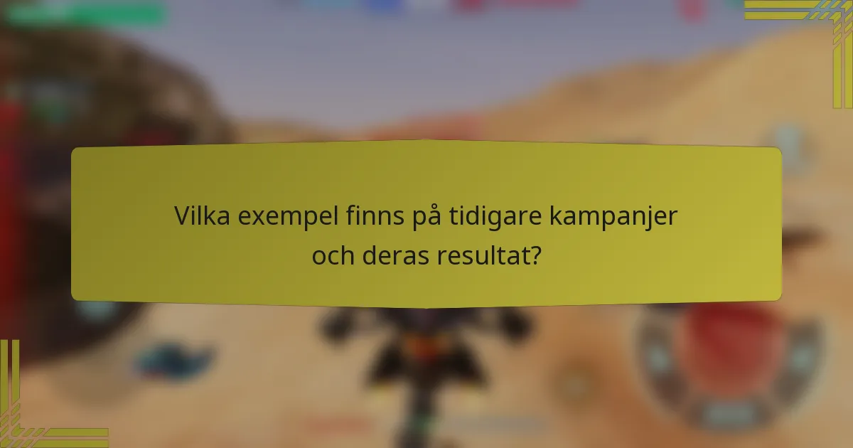 Vilka exempel finns på tidigare kampanjer och deras resultat?